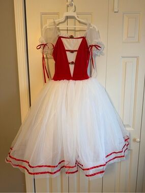 Red and White Princess Tulle Costume Dress